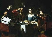 Nicolas Tournier Banquet Scene with a Lute Player France oil painting artist